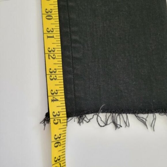 Grlfrnd High-Rise Jeans Women's 27 Black Zoey Double Western Buckle Belted - Picture 8 of 12